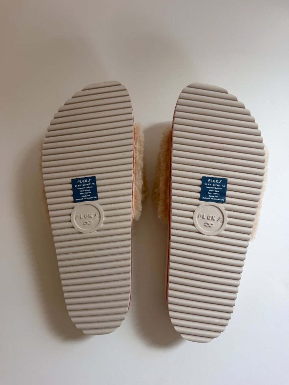 Fleks For Free People Cito Slides Sandals Ivory Shearling - Picture 6 of 6